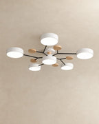 White 6-light sputnik ceiling light