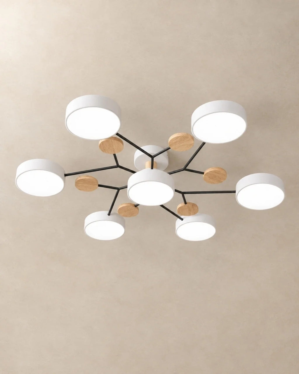 White 7-light sputnik ceiling light