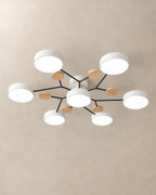White 7-light sputnik ceiling light