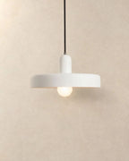 White Bauhaus disc pendant light