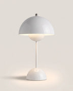 White cordless dome table lamp