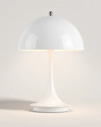 White cordless mushroom lamp