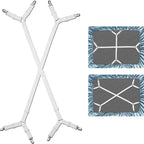 White crisscross bed sheet fastener straps