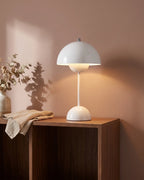 White dome lamp on table