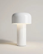 White glossy cordless table lamp