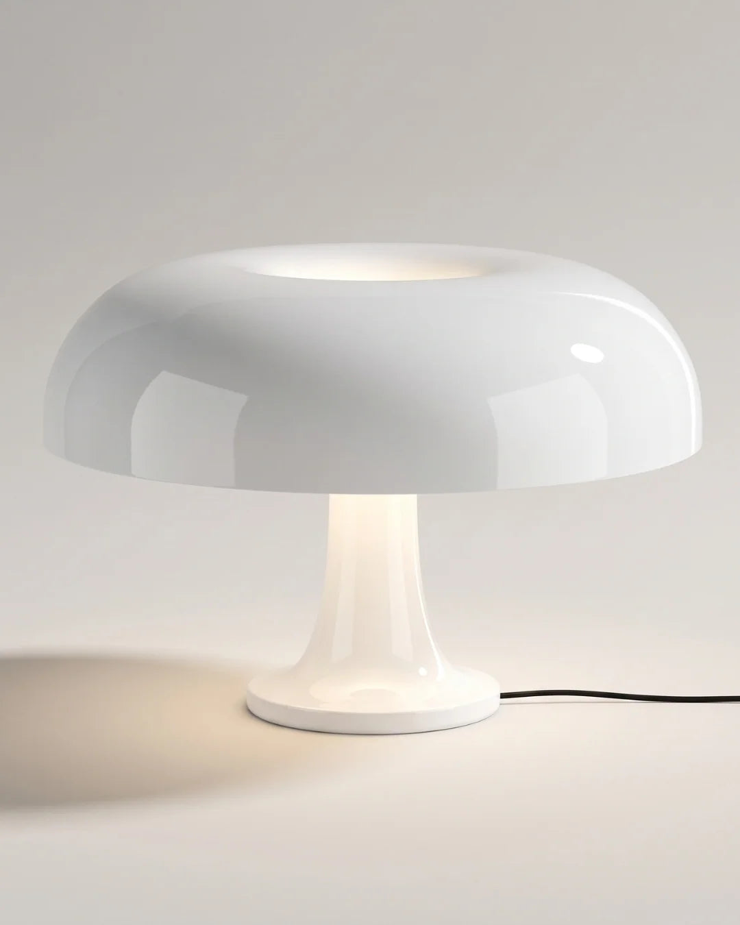 White mushroom table lamp