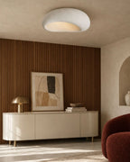 White pebble ceiling light in living room
