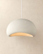 White rounded textured pendant light