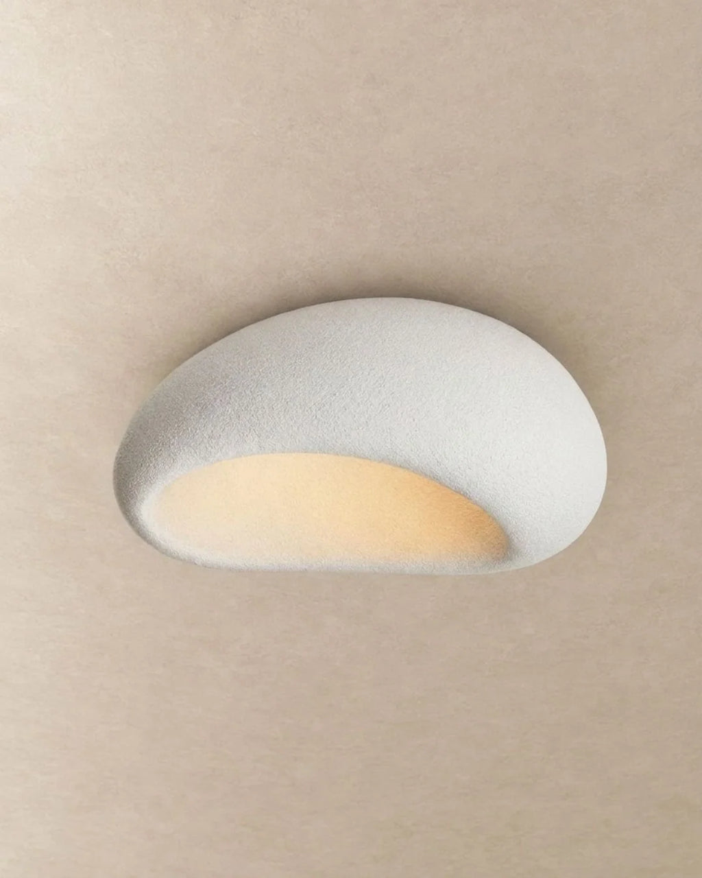 White wabi sabi flush mount ceiling light