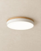 White wood flush mount ceiling light