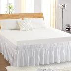 White wrap around bed skirt