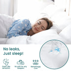 Woman sleeping on protected pillow