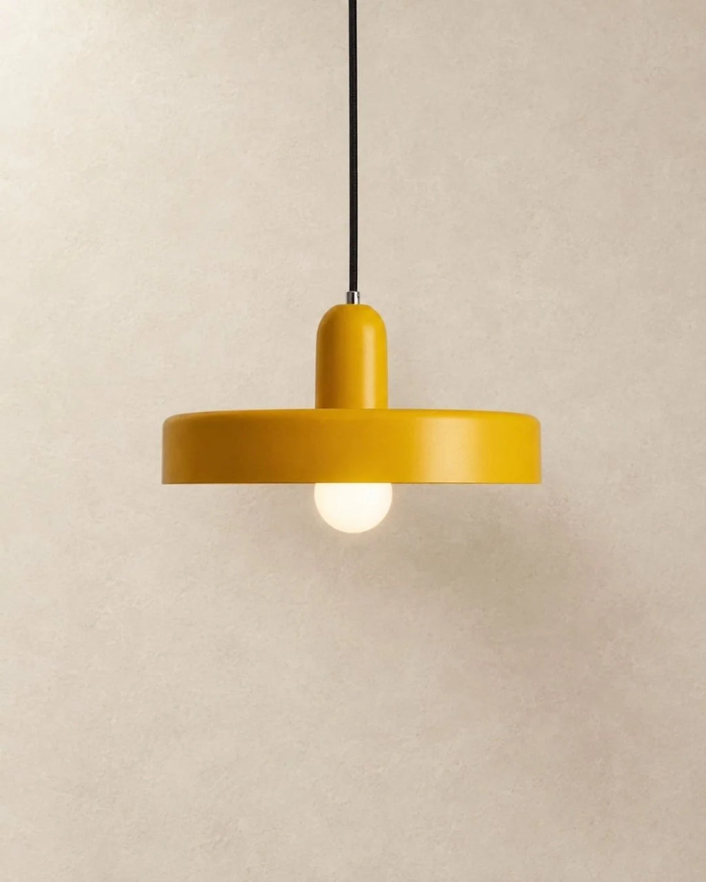 Yellow Bauhaus disc pendant light