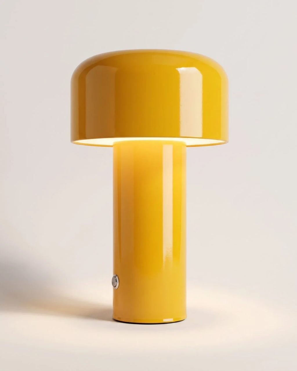 Yellow glossy cordless table lamp