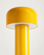 Yellow lamp glowing from below dome