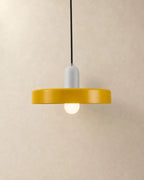 Yellow pendant light with white holder