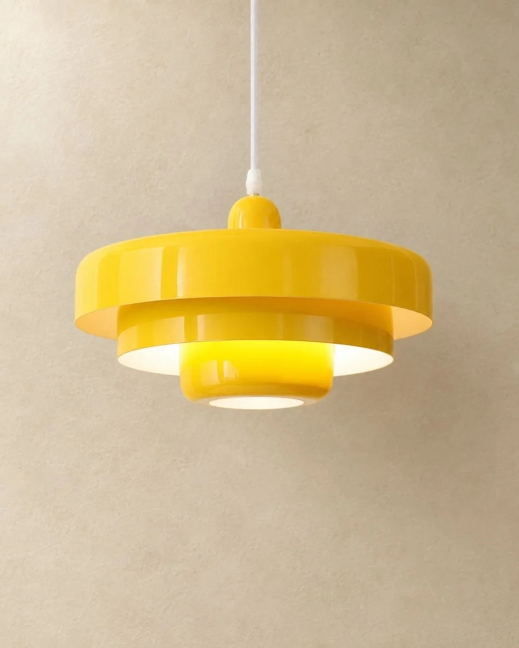 Yellow tiered retro pendant light