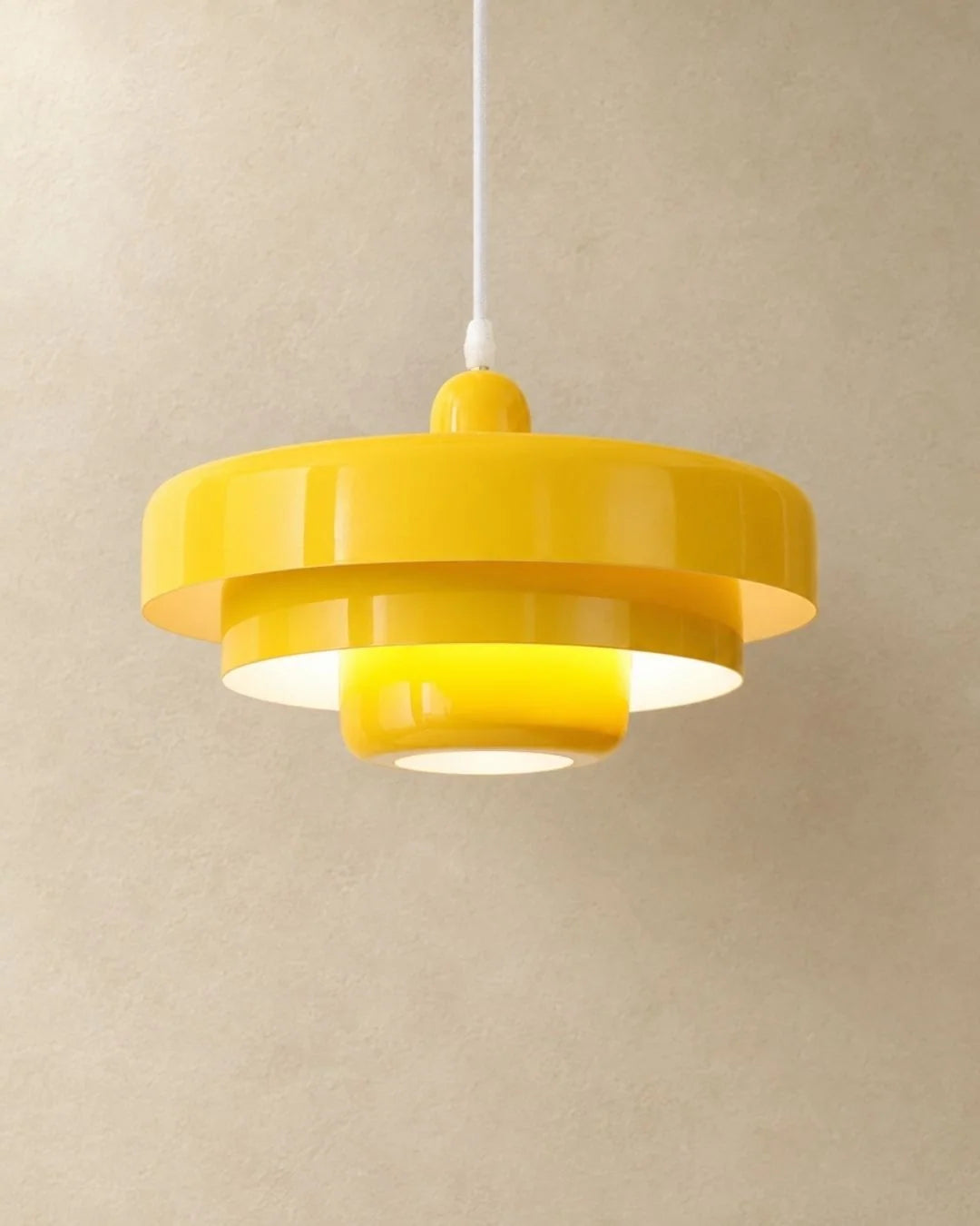Yellow tiered retro pendant light