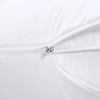 Zipper detail on white pillow protector